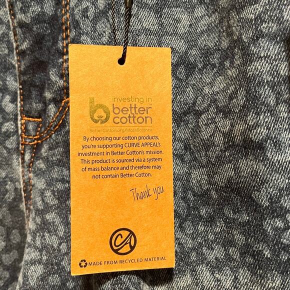 Curve Appeal Womens Size 4 Leopard Denim High Rise Wide Leg Jeans NWT - Picture 10 of 10